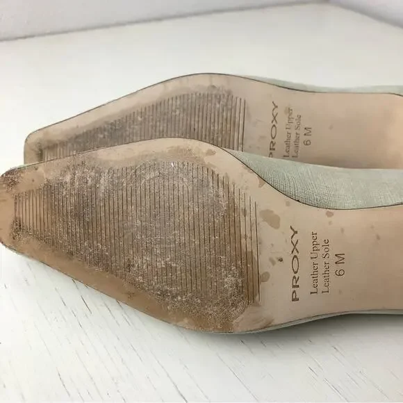 Proxy Viola linen leather beige kitten heel shoe size 6 - Picture 9 of 13